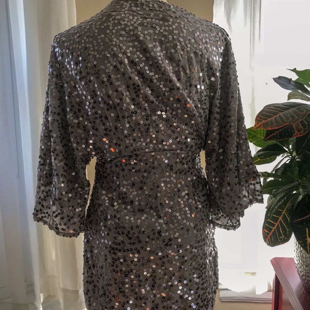 LAST CHANCE! Vici silver sequined kimono dress - Picture 3 of 3